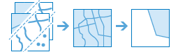 Three-part diagram that combines layers to produce filtered results Three-part diagram that combines layers to produce filtered results